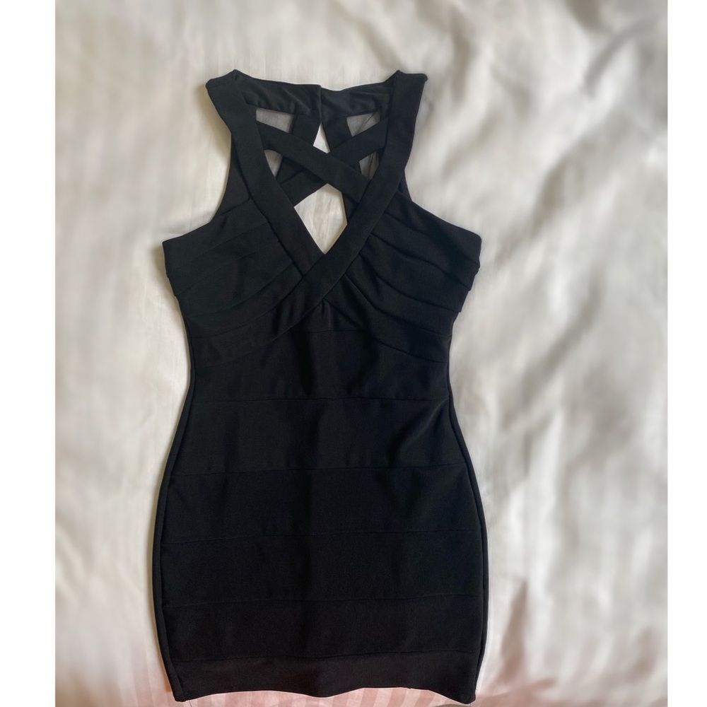Crystal Doll black cocktail dress